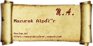 Mazurek Alpár névjegykártya